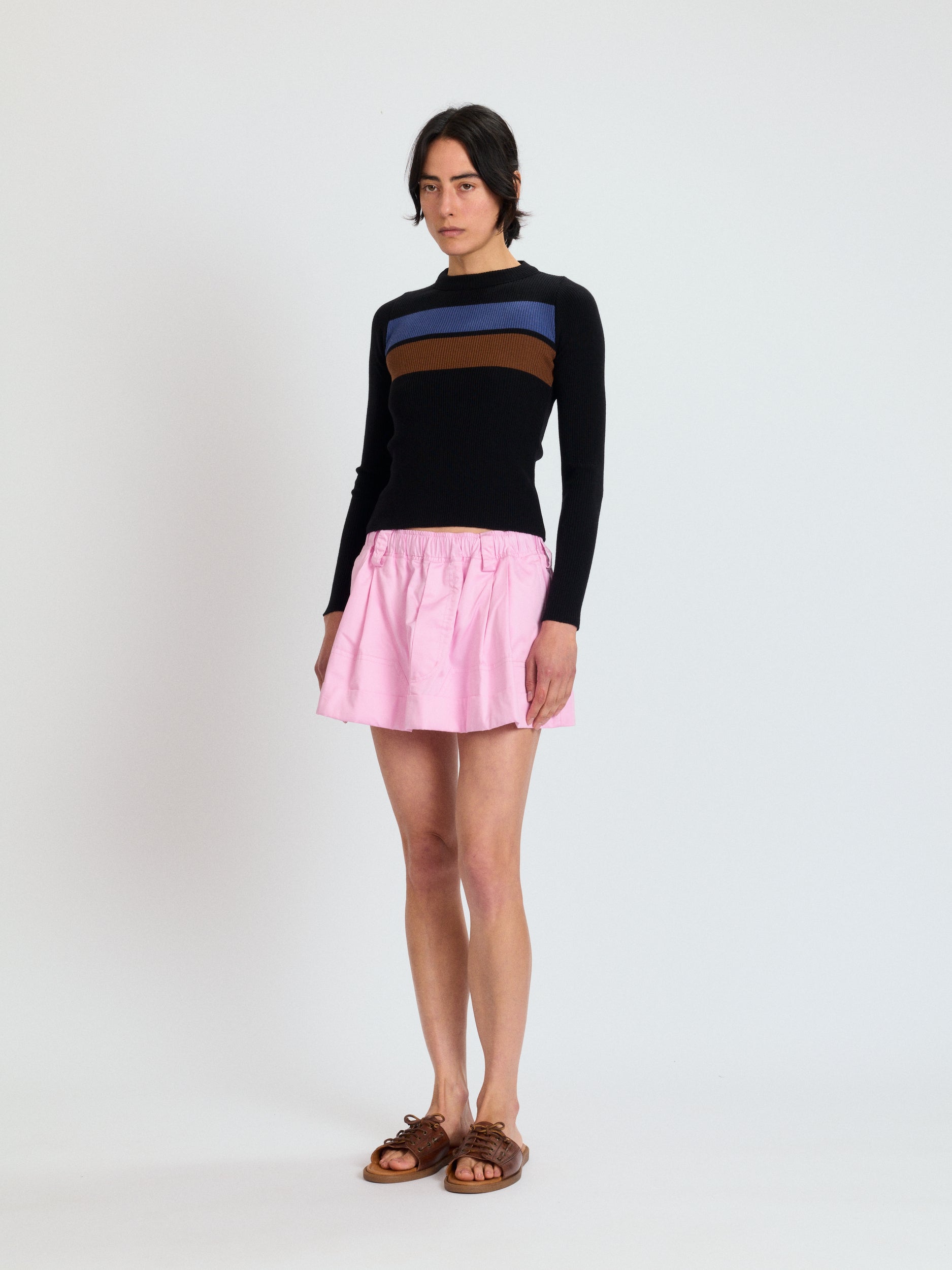 Striped Rib Knit Top