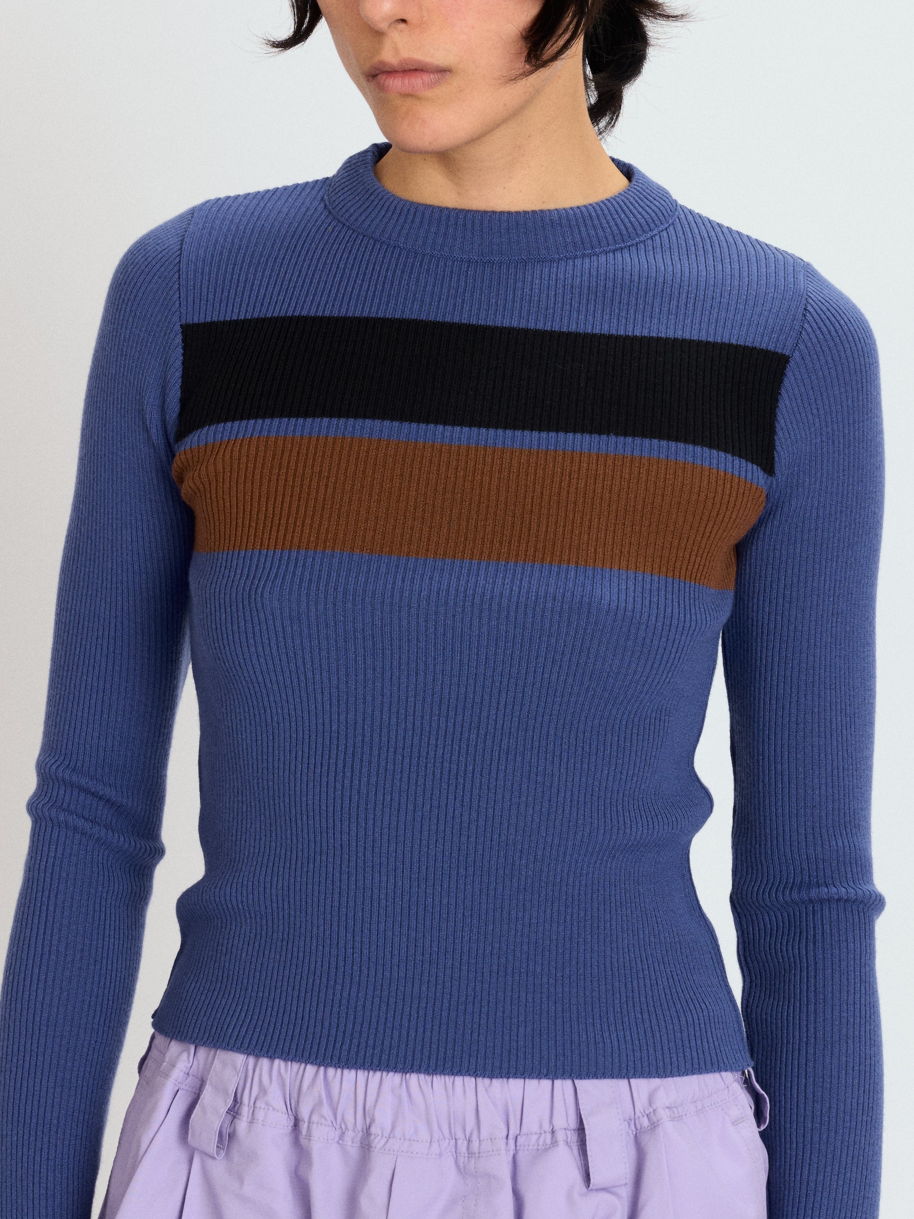 Striped Rib Knit Top