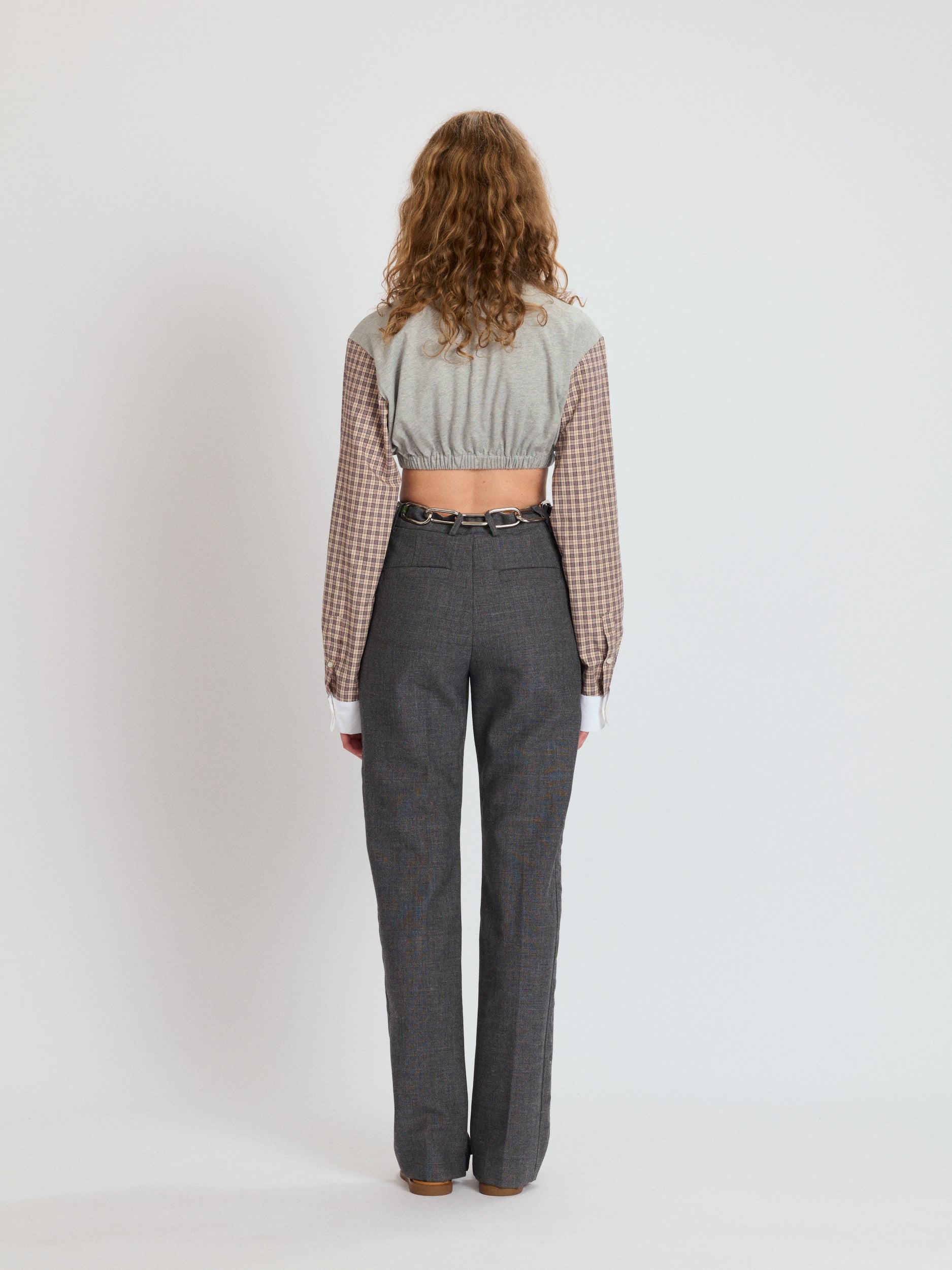 Cropped T-Shirt with Shirting Sleeves