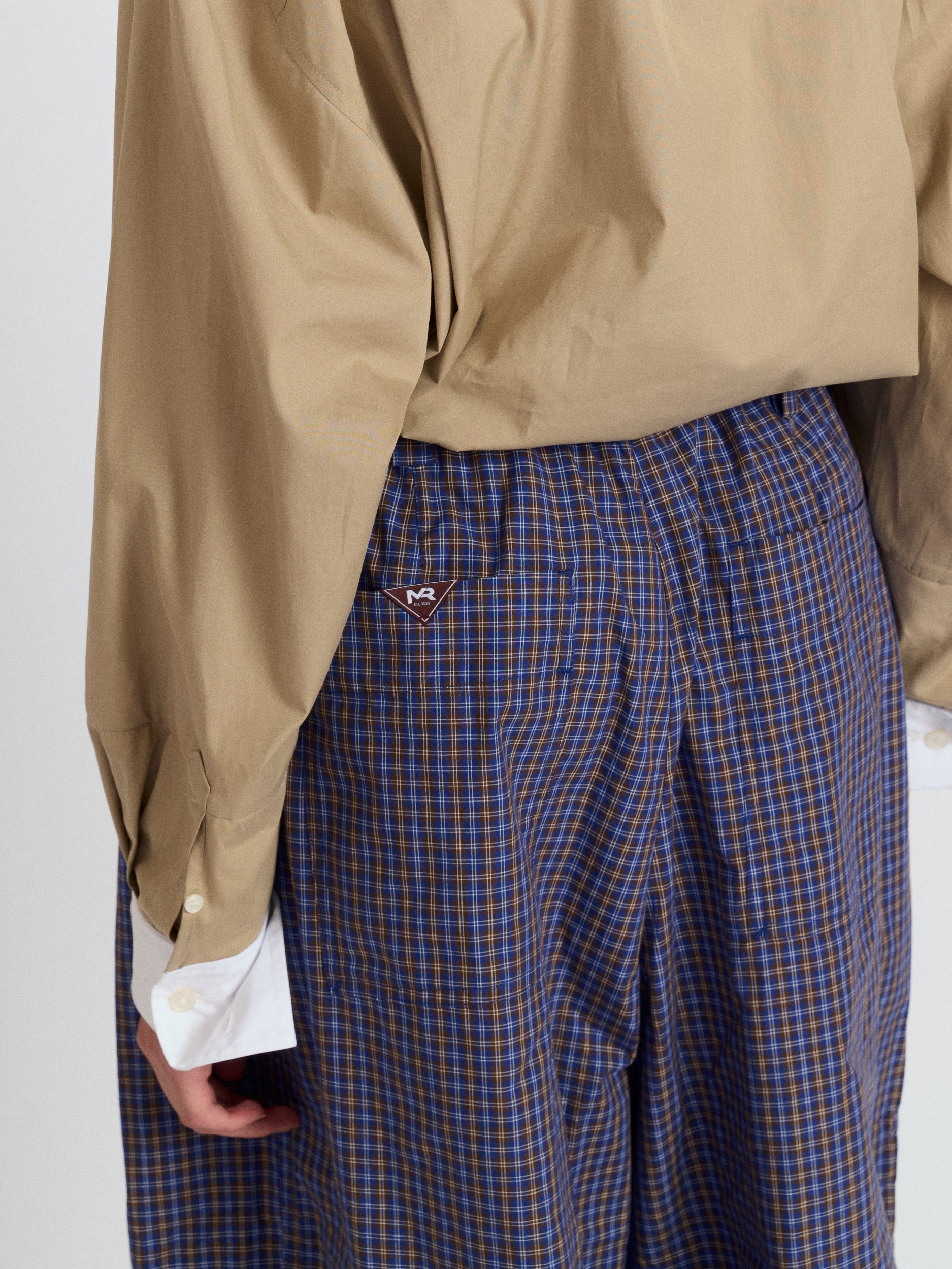 Checkered Drawstring Chino