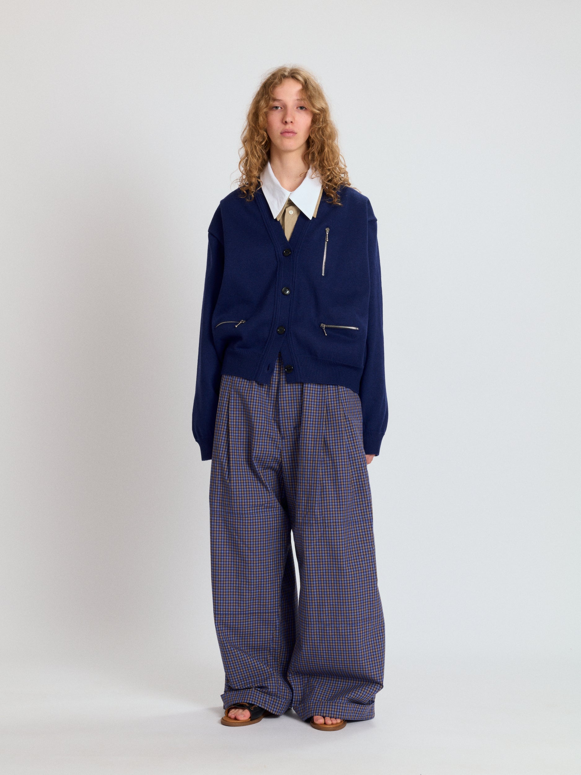 Checkered Drawstring Chino