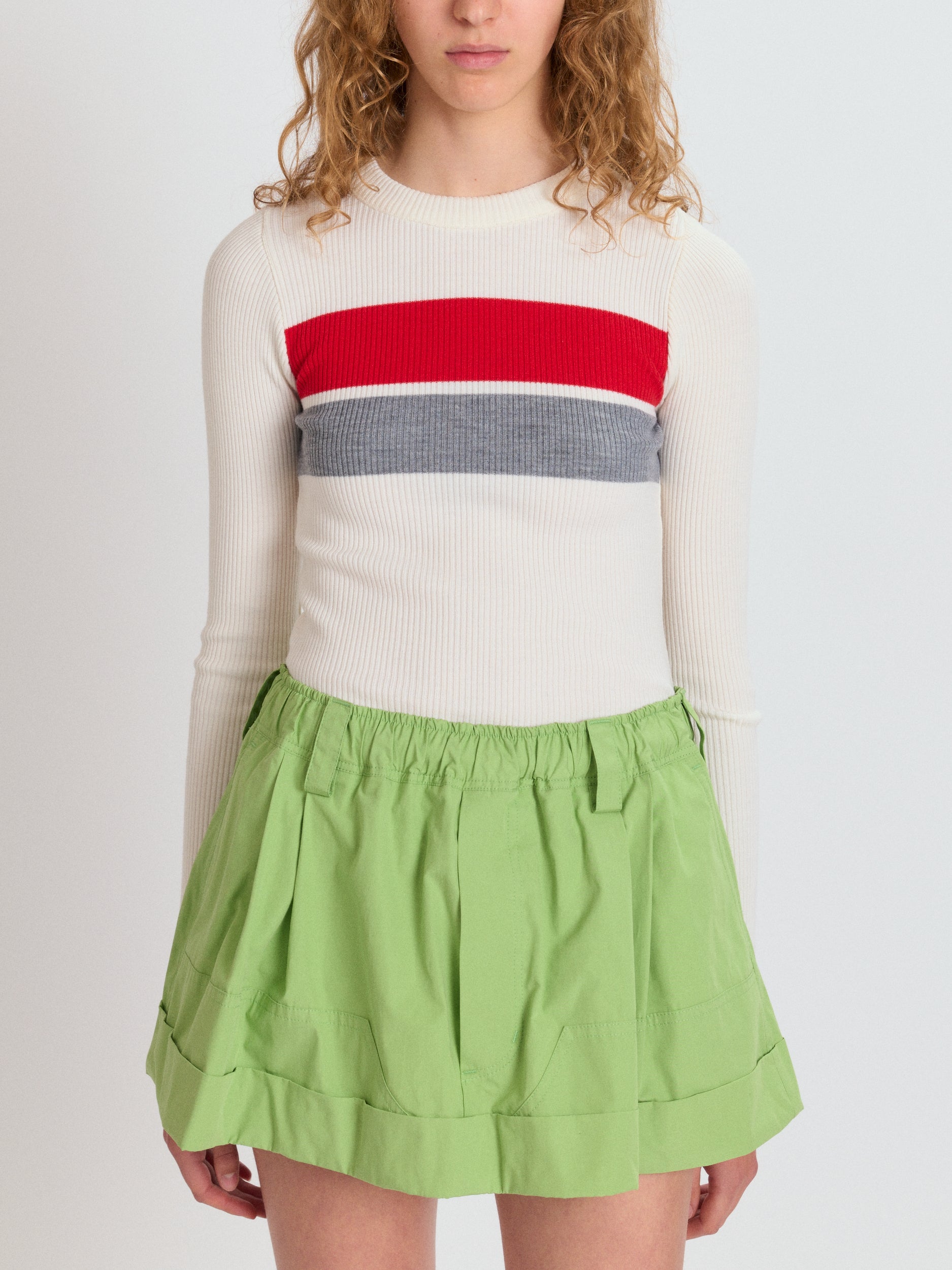 Striped Rib Knit Top