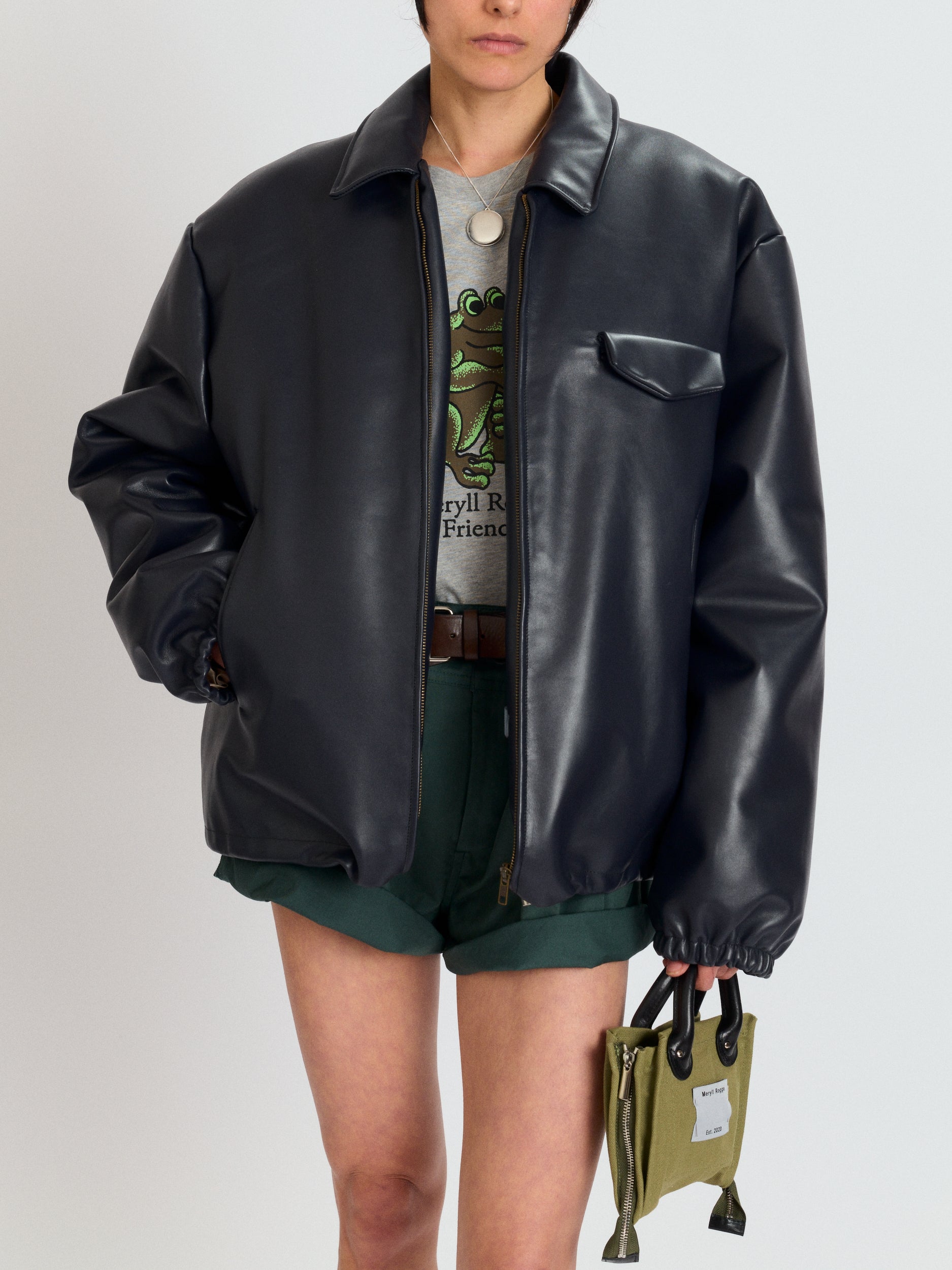 Leather Bomber Jacket