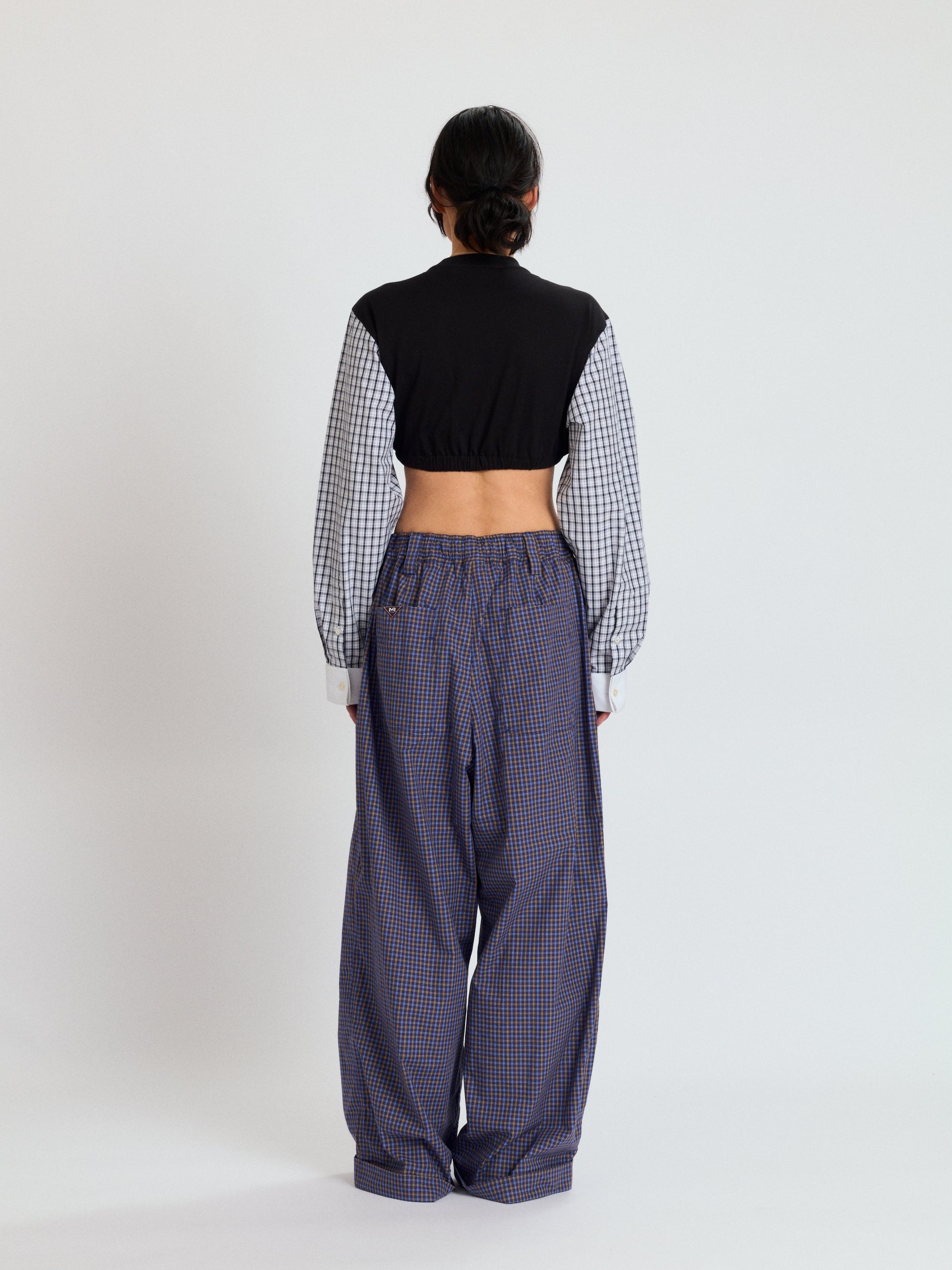 Checkered Drawstring Chino
