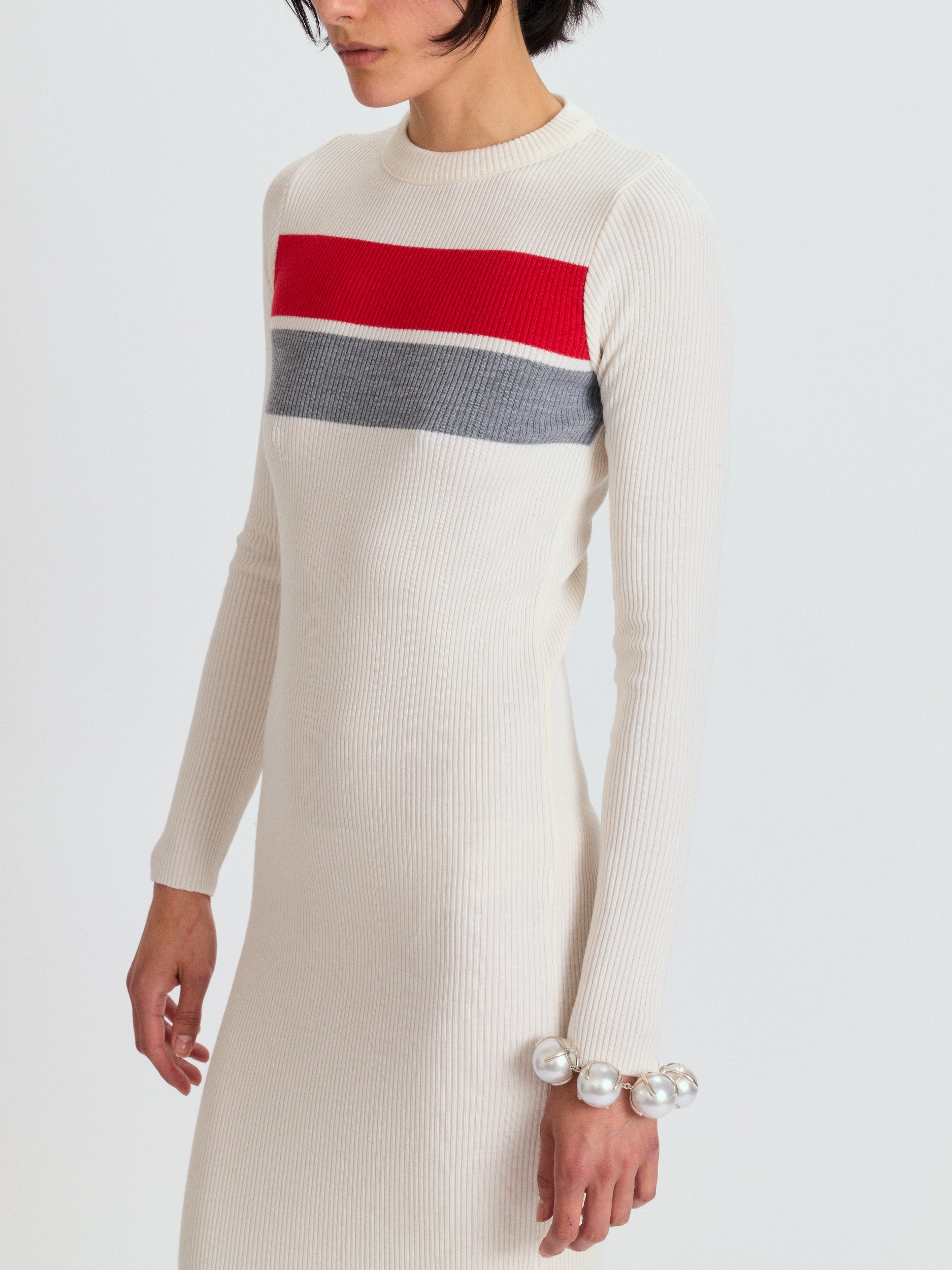 Striped Rib Knit Dress