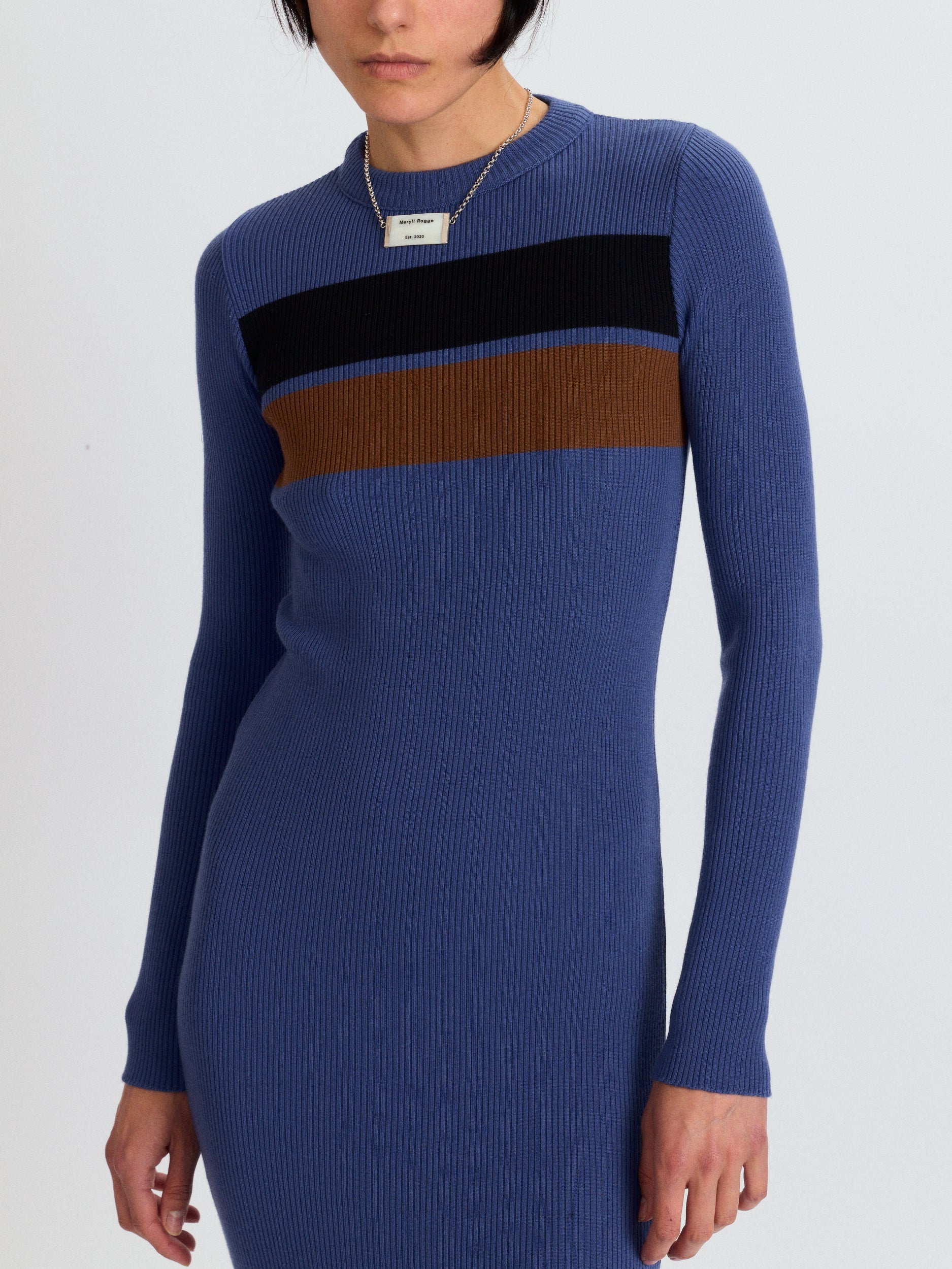 Striped Rib Knit Dress