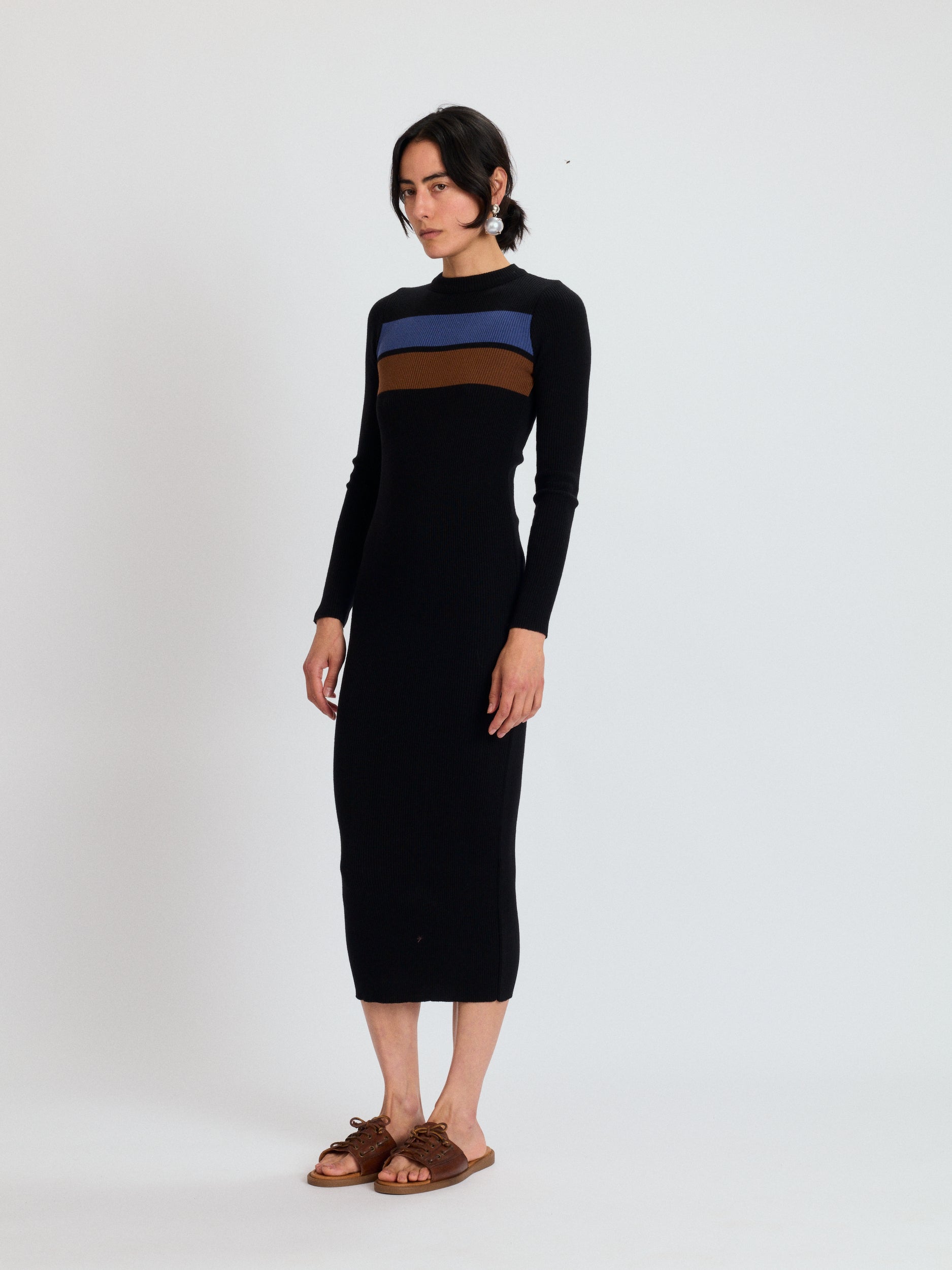 Striped Rib Knit Dress