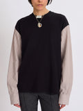 T-shirt with shirting sleeves