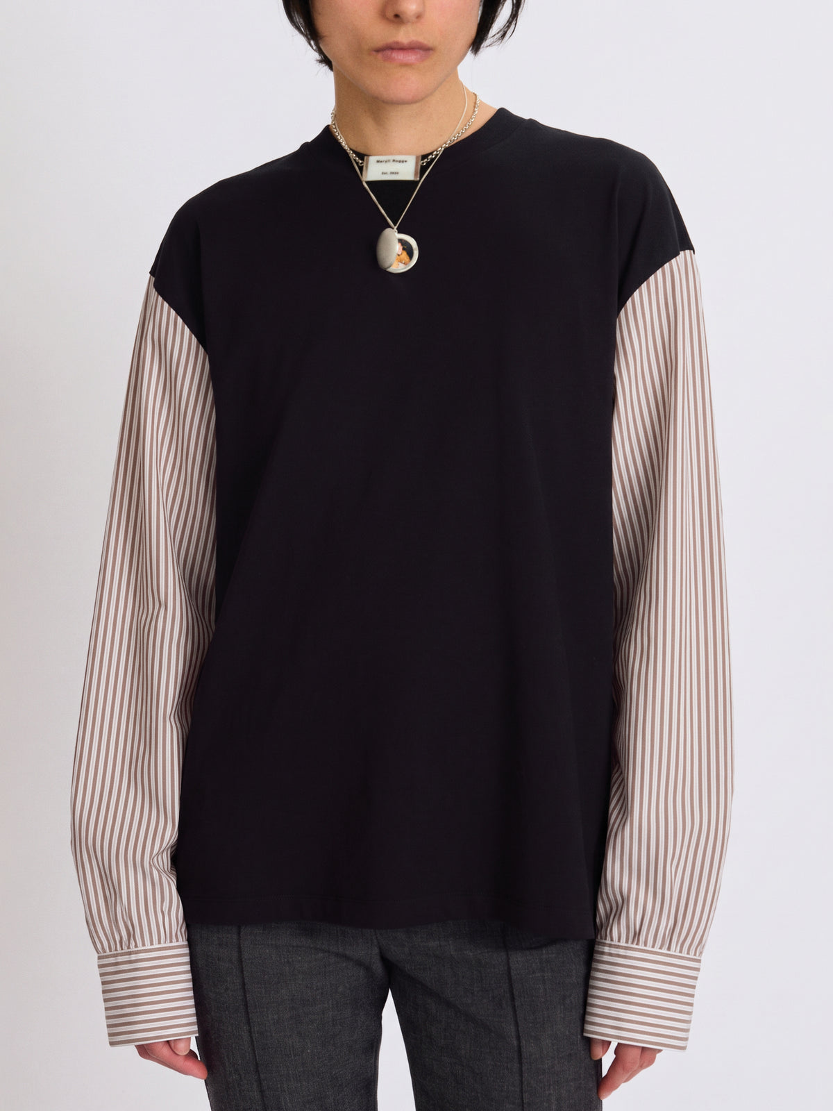 T-shirt with shirting sleeves