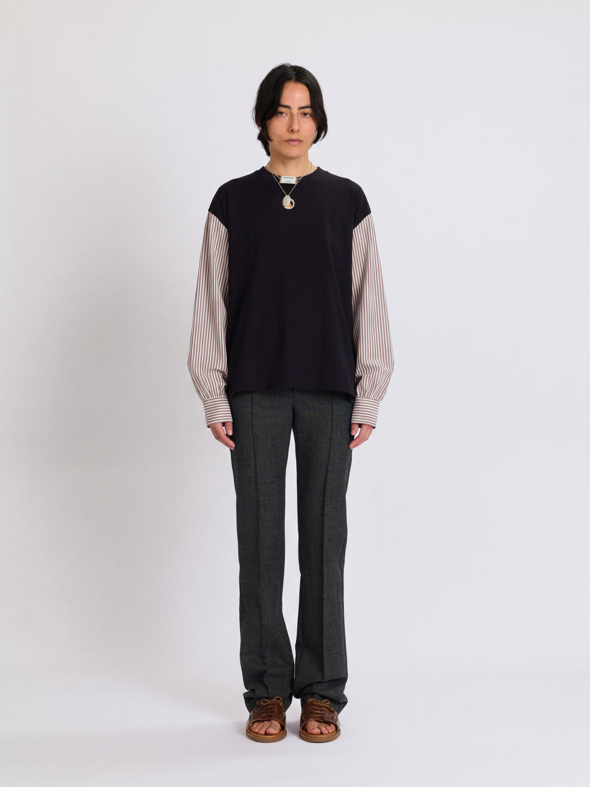 T-shirt with shirting sleeves