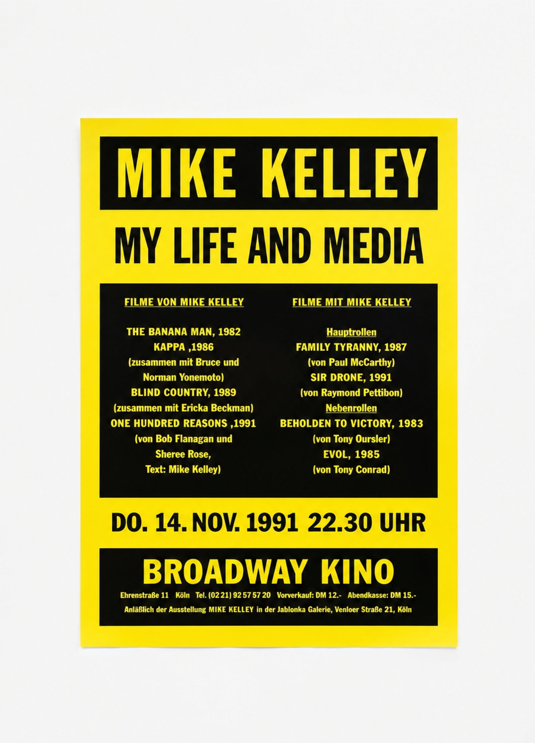 Mike Kelley - My Life and Media poster