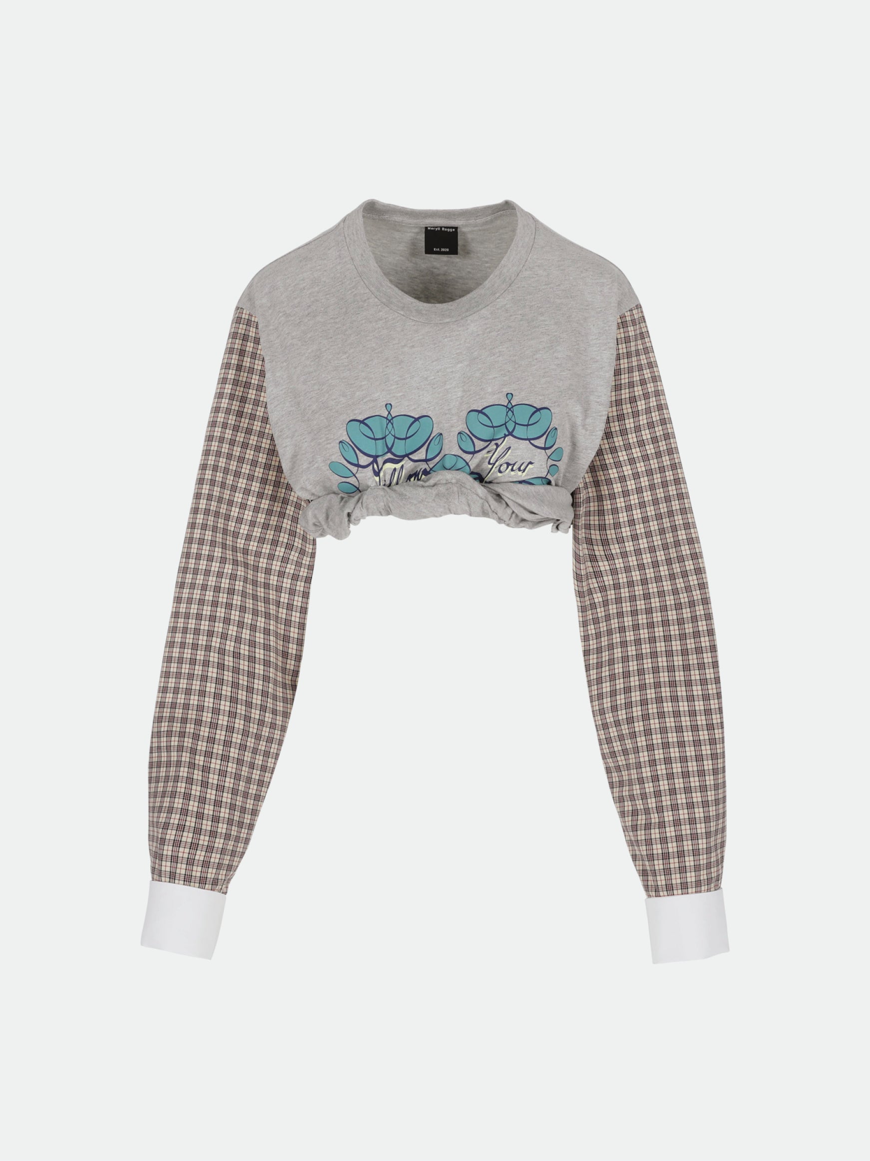 Cropped T-Shirt with Shirting Sleeves