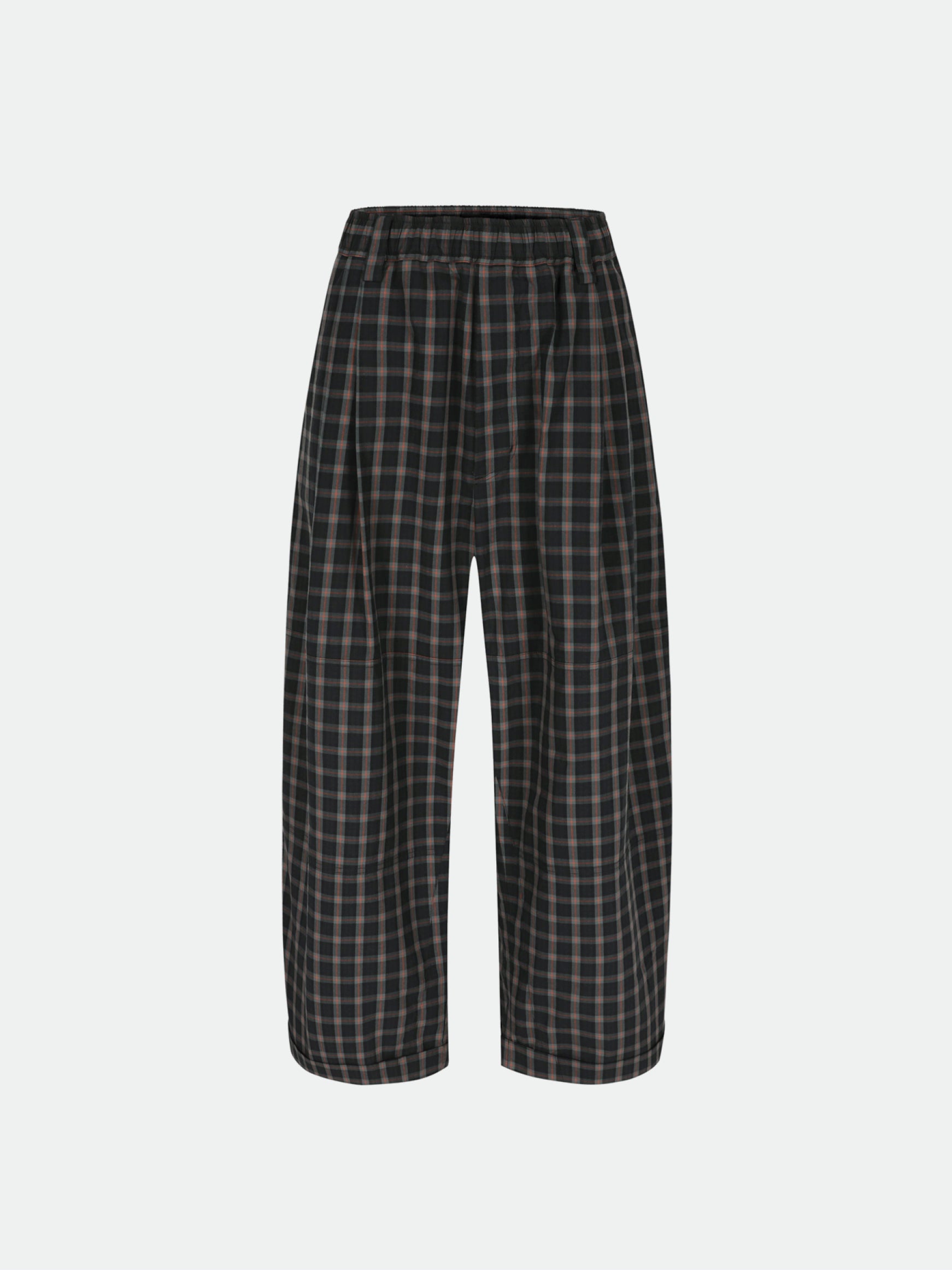 Checkered Drawstring Chino